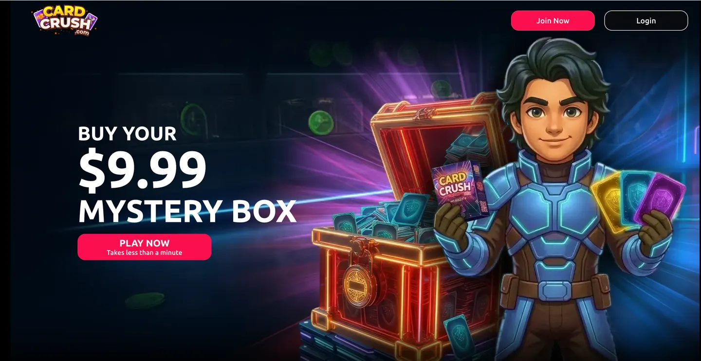 Screenshot of the Card Crush website