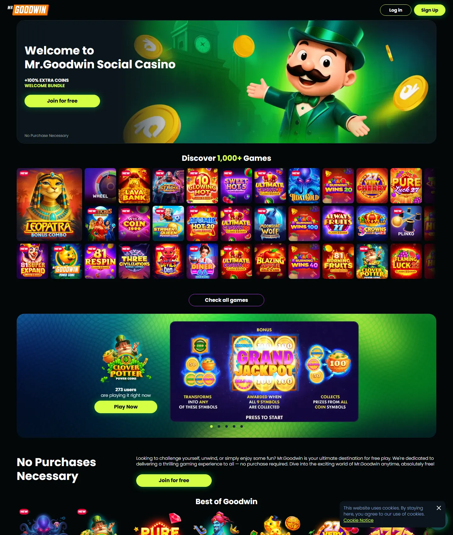 Screenshot of the Mr Goodwin website